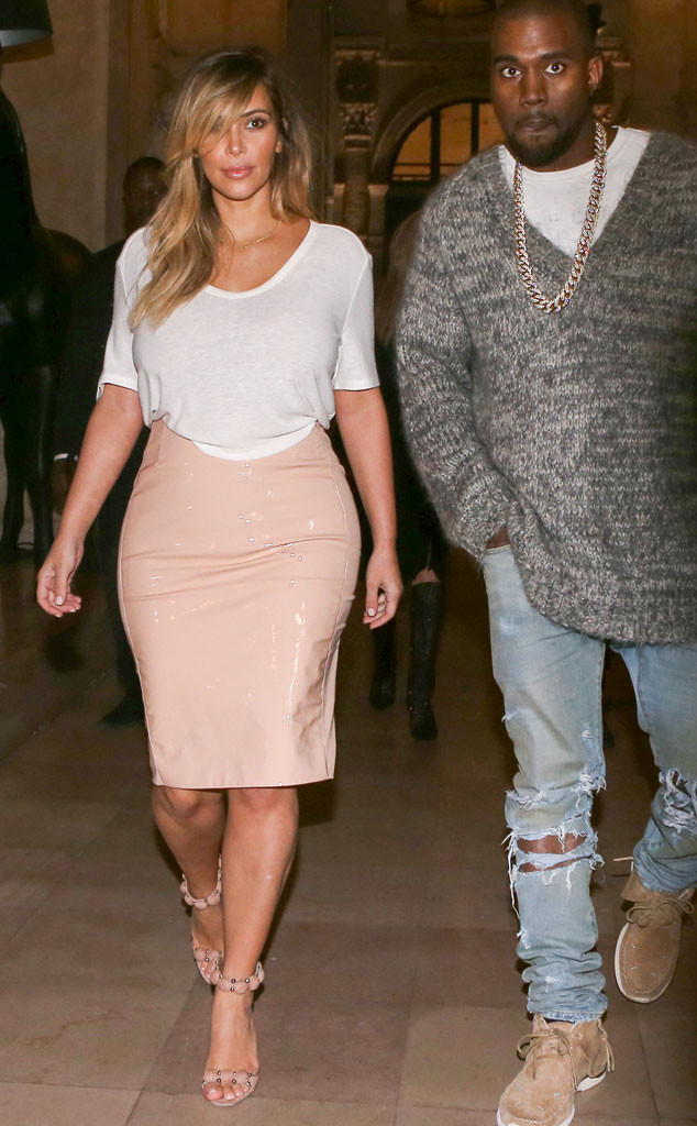 Kim Kardashian Shows Off Post Baby Body In Pvc Skirt And Workout